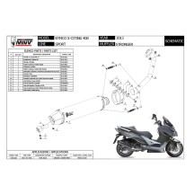 ESCAPE COMPLETO 1X1 MIVV STRONGER ACERO NEGRO KYMCO XCITING 400 2013-2016