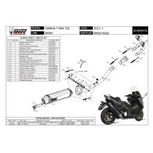ESCAPE COMPLETO 2X1 MIVV SPEED EDGE ACERO NEGRO YAMAHA T-MAX 530 2012-2016