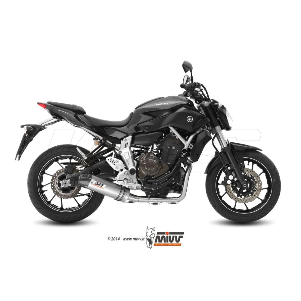 ESCAPE COMPLETO 2X1 MIVV OVALADO TITANIO-CARBONO YAMAHA MT-07 2014-2020