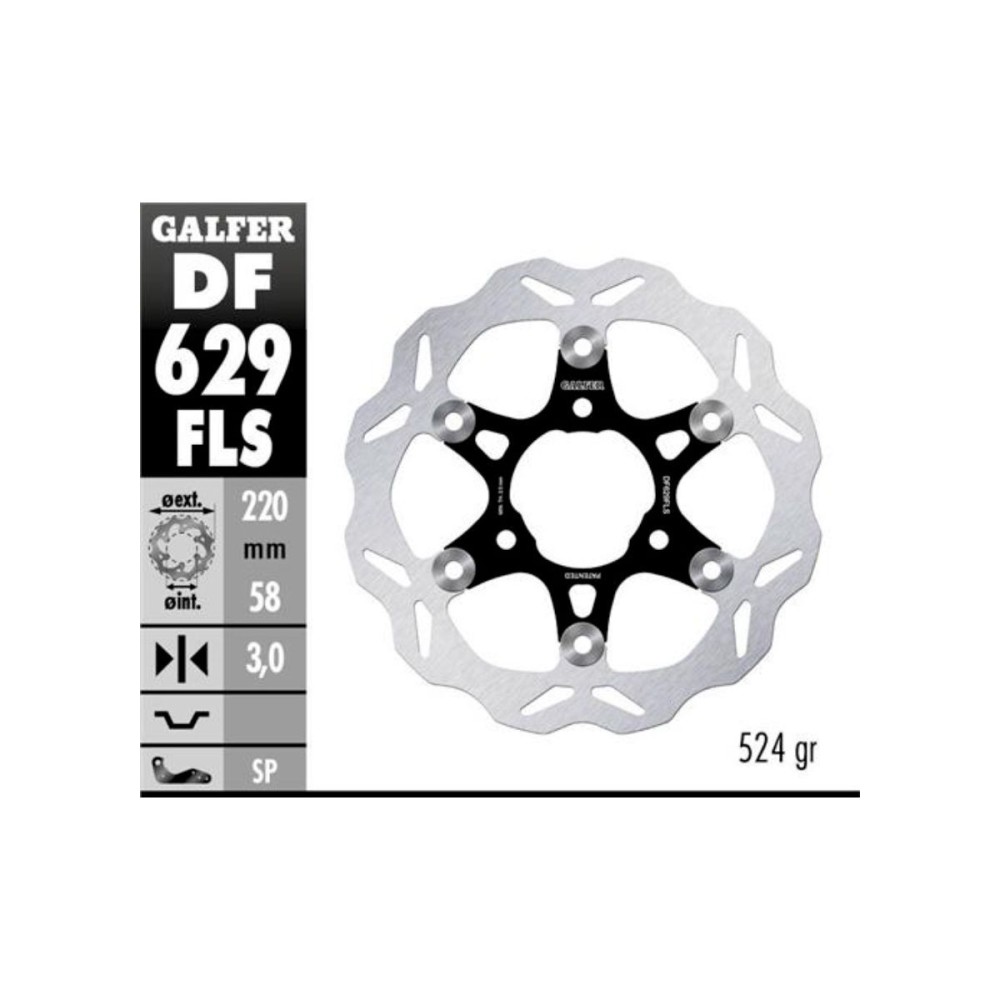 DF629FLS DELANTERO FLOTATING DISCO GALFER APRILIA SR 50 1993-1999