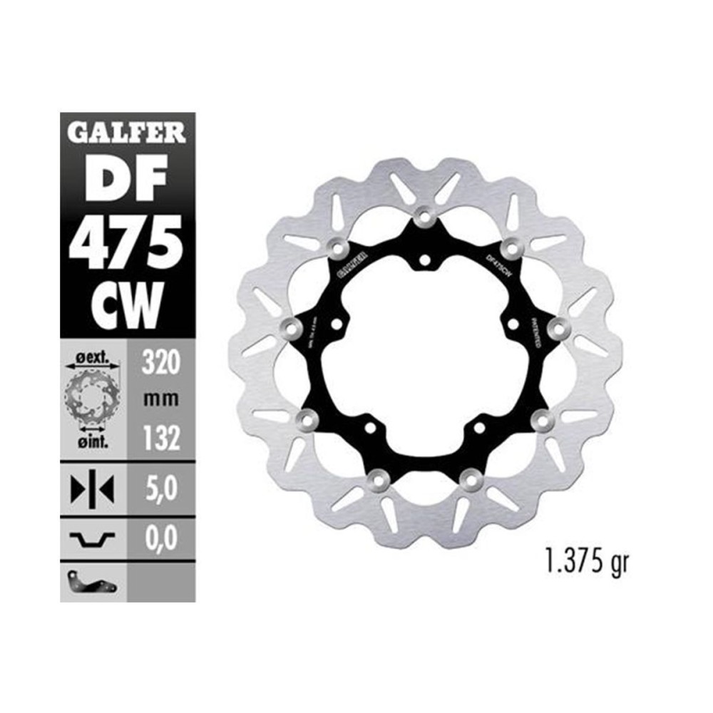 DISCO FLOTANTE COMPLETO GALFER YAMAHA YZF-R1 / M 2004-2023 DISCO FLOTANTE COMPLETO GALFER YAMAHA YZF-R1 / M 2004-2023