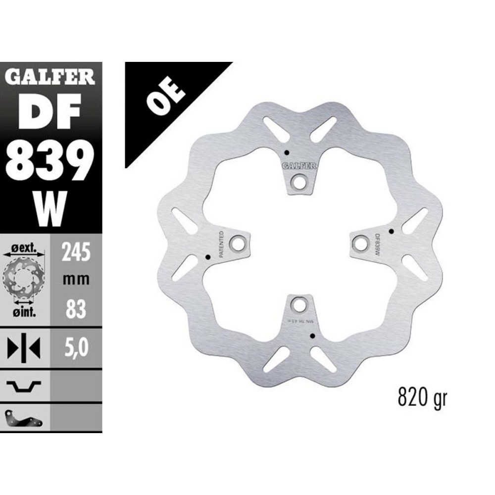 DF839W DISCO FIJO TRASERO GALFER DUCATI MULTISTRADA 1200 / S / PIKES PEAK 2010-2014 DF839W DISCO FIJO TRASERO GALFER DUCATI MULTISTRADA 1200 / S / PIKES PEAK 2010-2014