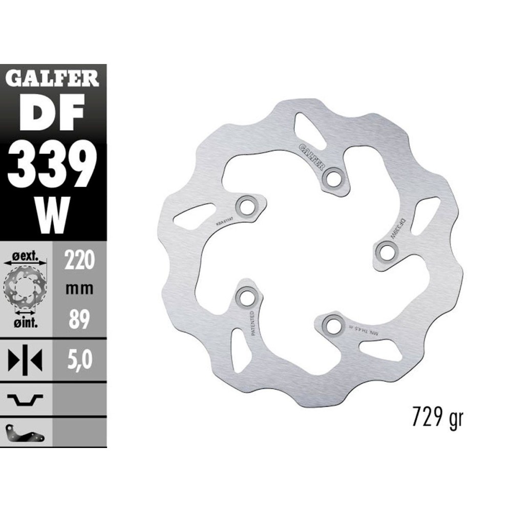 DF339W DISCO FIJO TRASERO GALFER SUZUKI GSX-R 600 2006-2016 DF339W DISCO FIJO TRASERO GALFER SUZUKI GSX-R 600 2006-2016