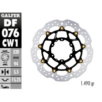 DF076CW1 DISCO FLOTANTE DELANTERO GALFER HONDA CBR 1000 RR 2008-2016