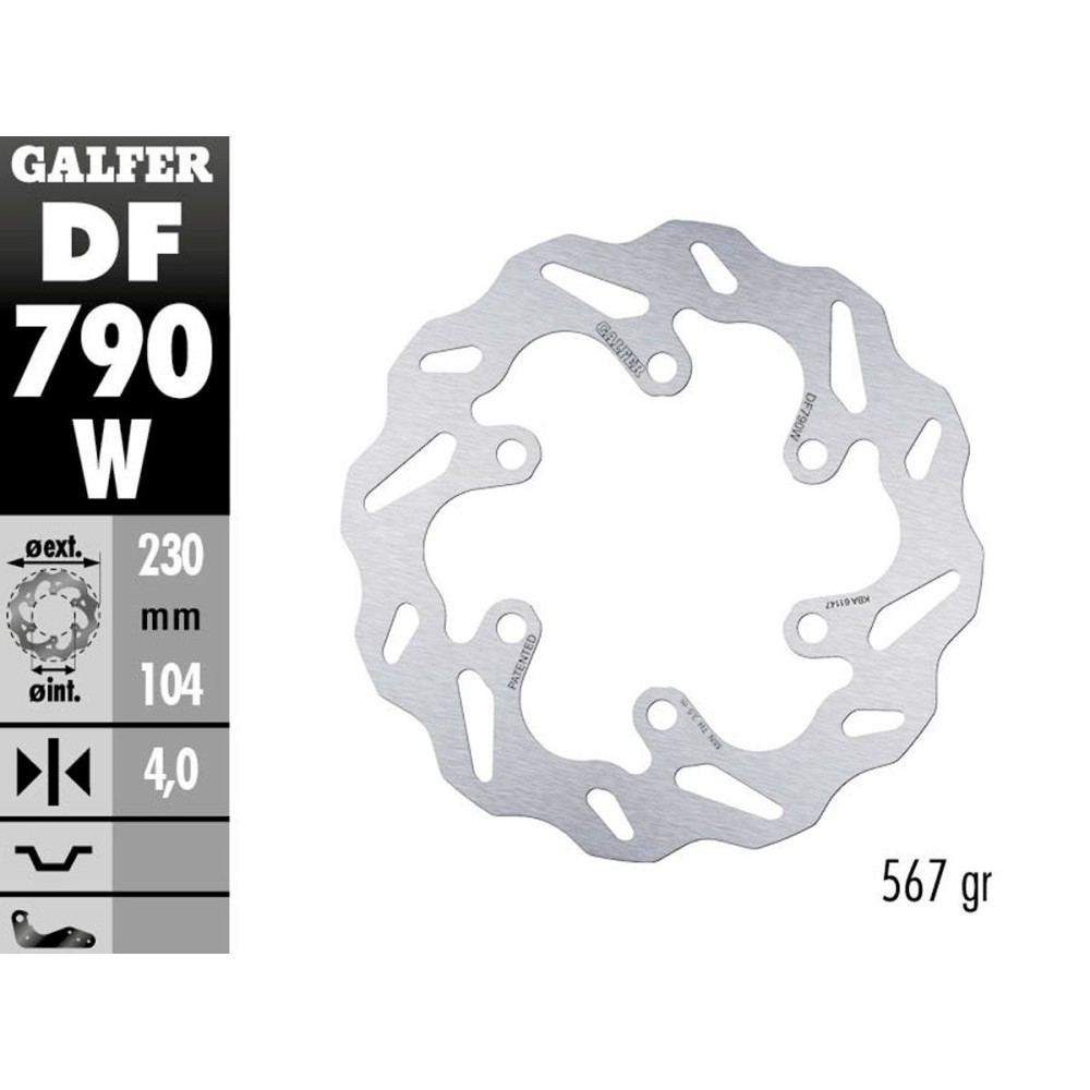 DF790W DISCO FIJO TRASERO GALFER KTM DUKE 125 2011-2023 DF790W DISCO FIJO TRASERO GALFER KTM DUKE 125 2011-2023