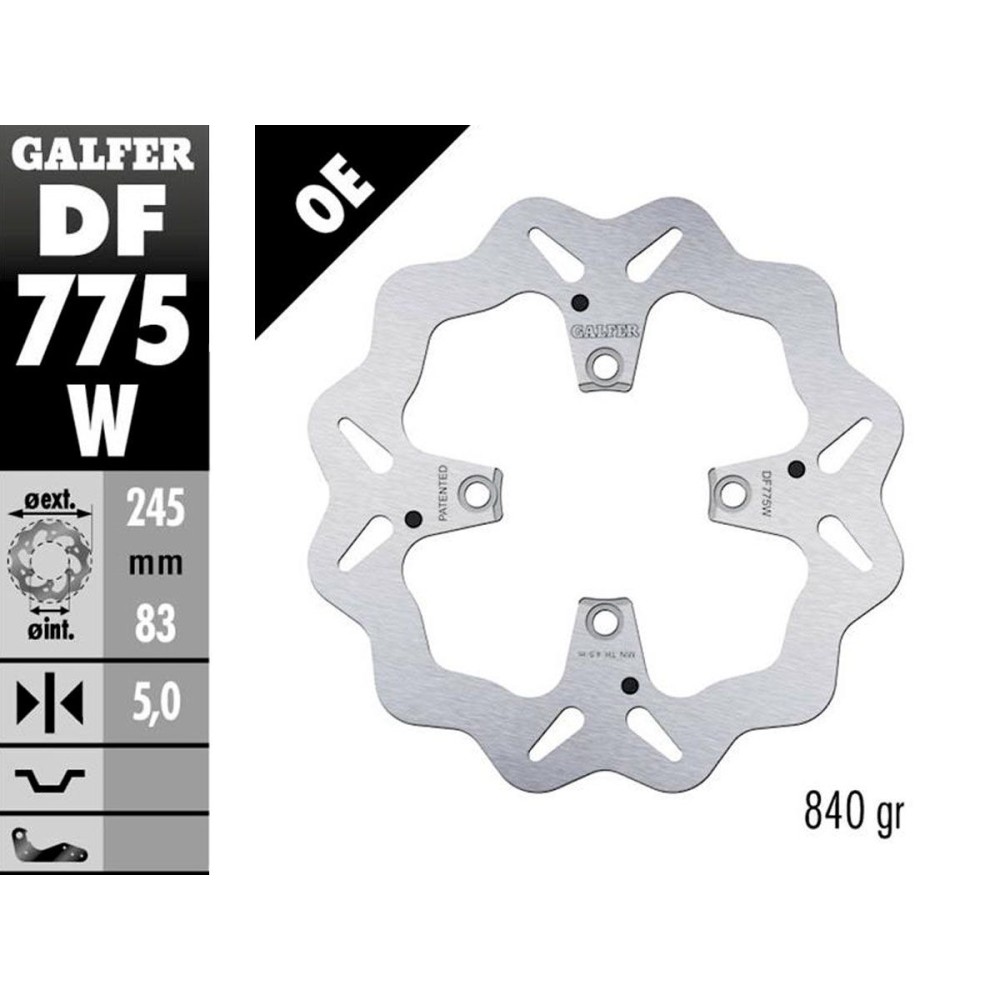 DF775W DISCO FIJO TRASERO GALFER DUCATI STREETFIGHTER / S 2009-2014 DF775W DISCO FIJO TRASERO GALFER DUCATI STREETFIGHTER / S 2009-2014
