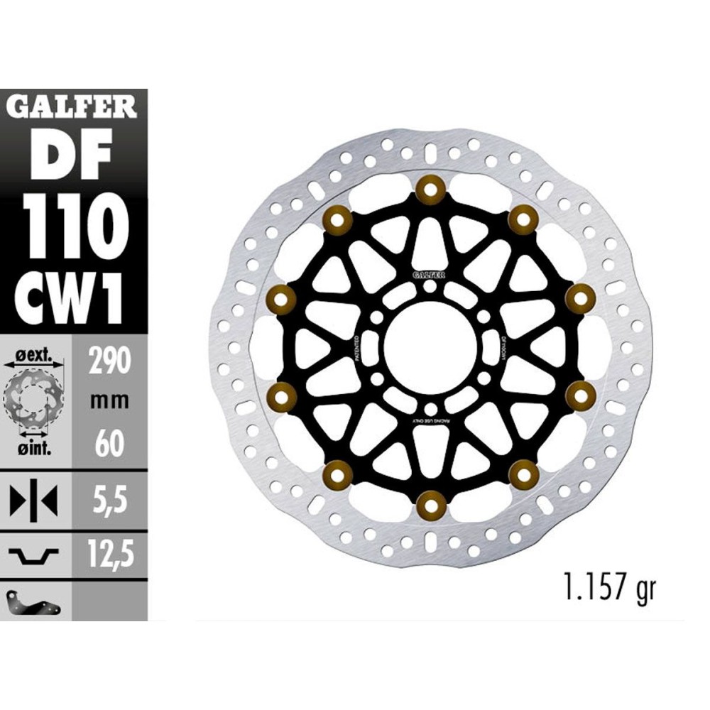 DF110CW1 DISCO FLOTANTE GALFER MOTO 2 KALEX TRIUMPH 750 DF110CW1 DISCO FLOTANTE GALFER MOTO 2 KALEX TRIUMPH 750