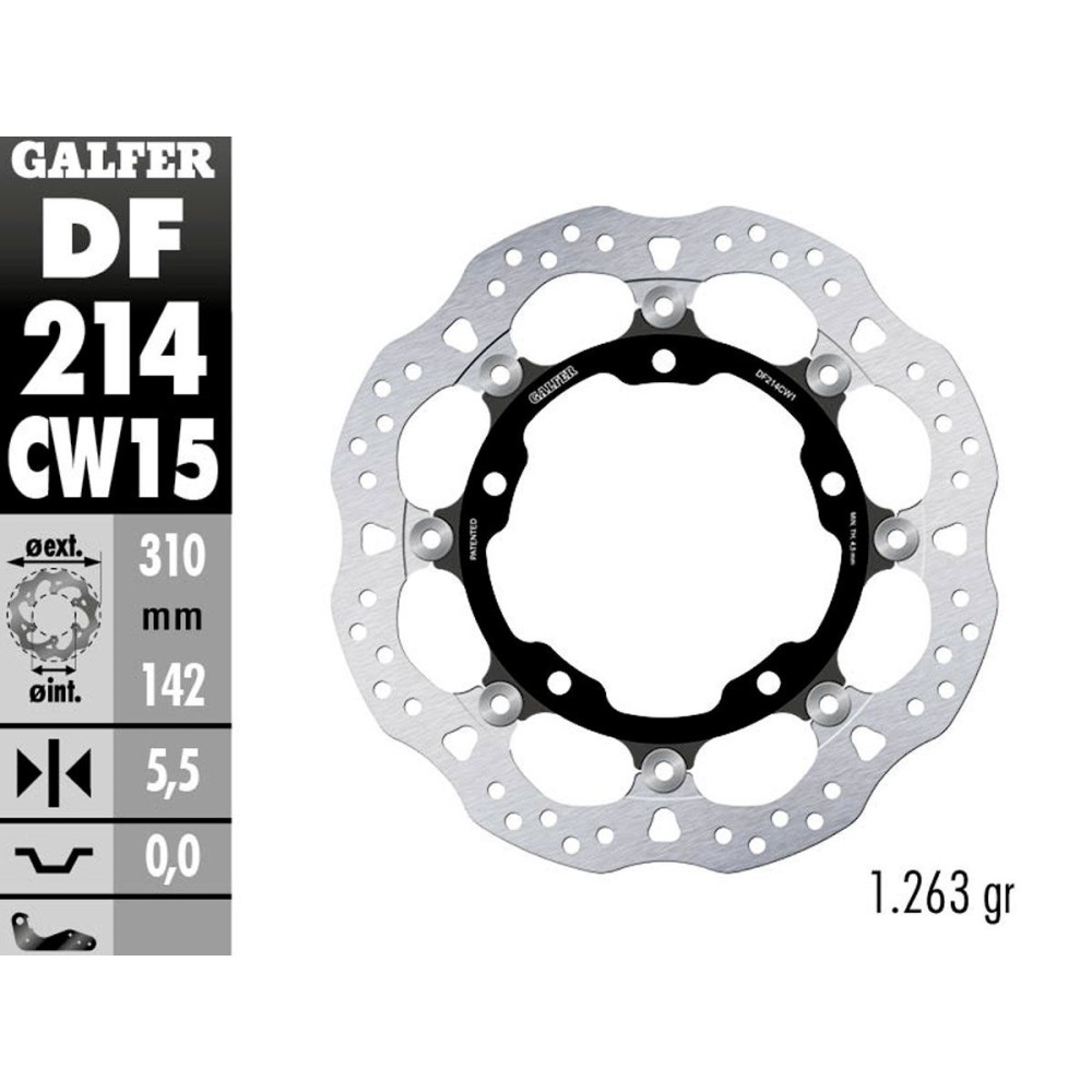 DF214CW1/15 DISCO FLOTANTE GALFER KAWASAKI NINJA 400 2018-2020 DF214CW1/15 DISCO FLOTANTE GALFER KAWASAKI NINJA 400 2018-2020