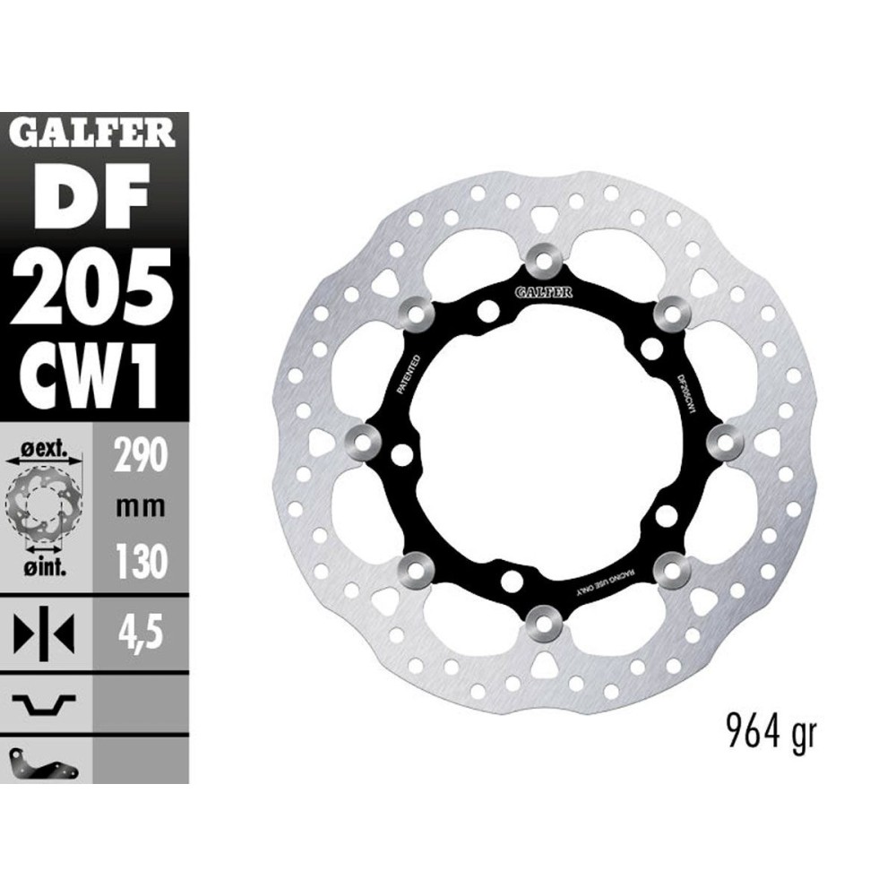 DISCO FLOTANTE GALFER DF205CW1 KAWASAKI NINJA 300 R 2013-2020 DISCO FLOTANTE GALFER DF205CW1 KAWASAKI NINJA 300 R 2013-2020