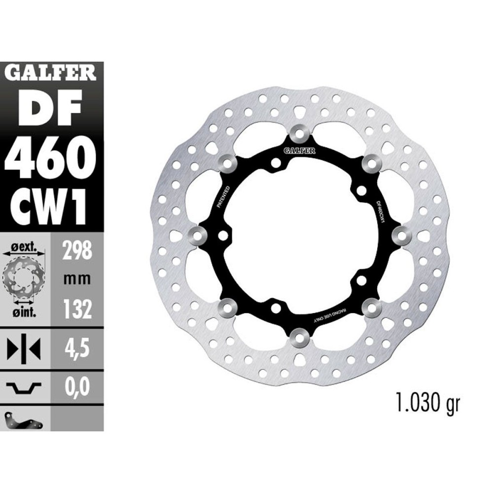 DF460CW1 DISCO FLOTANTE GALFER YAMAHA R3 2015-2020 DF460CW1 DISCO FLOTANTE GALFER YAMAHA R3 2015-2020