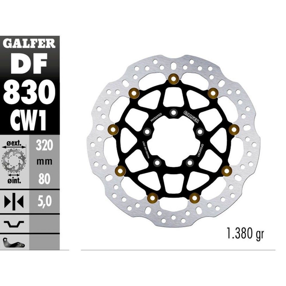 DISCO FLOTANTE GALFER DF830CW1 MV AGUSTA F3 2015-2020 DISCO FLOTANTE GALFER DF830CW1 MV AGUSTA F3 2015-2020