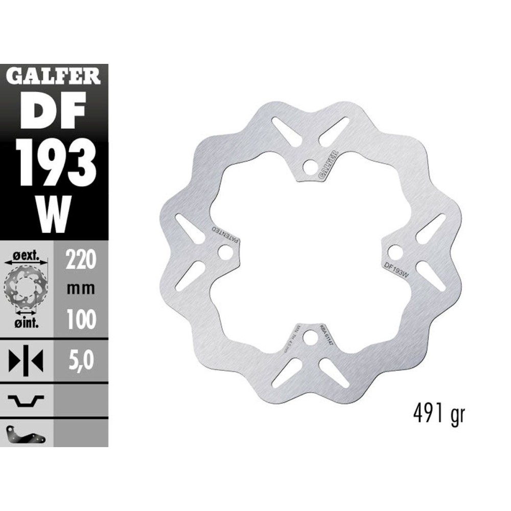 DISCO FIJO TRASERO GALFER DF193W KAWASAKI ZX-6 R 2005-2020 DISCO FIJO TRASERO GALFER DF193W KAWASAKI ZX-6 R 2005-2020