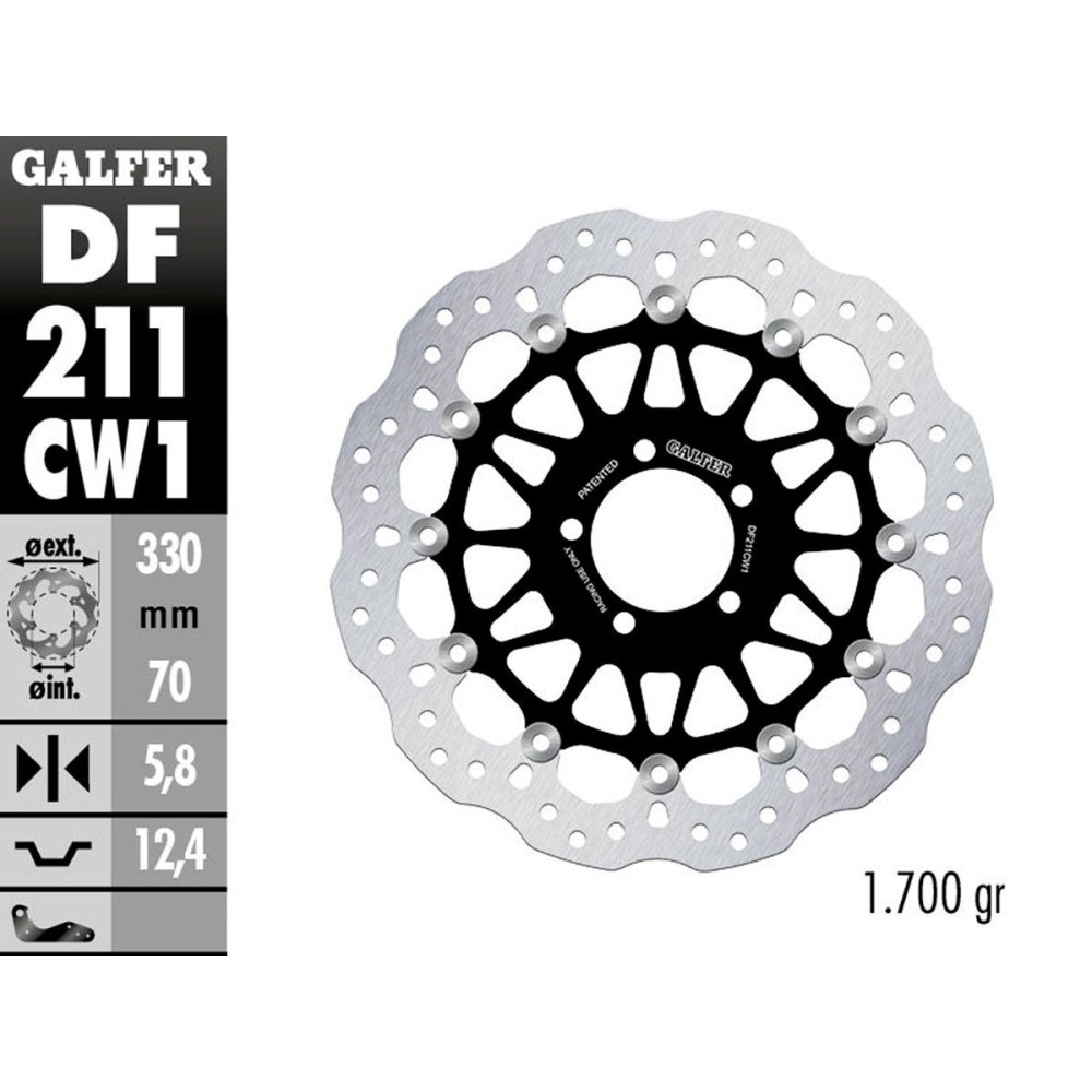 DISCO FLOTANTE GALFER DF211CW1 KAWASAKI ZX-10 RR 2017-2020 DISCO FLOTANTE GALFER DF211CW1 KAWASAKI ZX-10 RR 2017-2020
