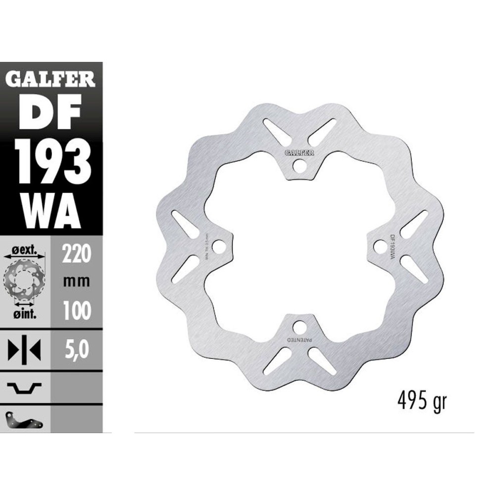DF193WA DISCO FIJO TRASERO GALFER KAWASAKI ZX-10 RR 2017-2020 DF193WA DISCO FIJO TRASERO GALFER KAWASAKI ZX-10 RR 2017-2020
