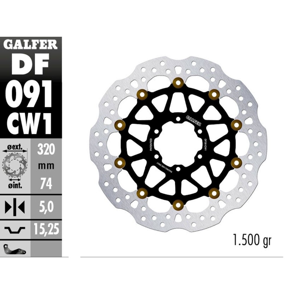DF091CW1 DISCO FLOTANTE GALFER HONDA CBR 1000 RR SP 2017-2019 DF091CW1 DISCO FLOTANTE GALFER HONDA CBR 1000 RR SP 2017-2019