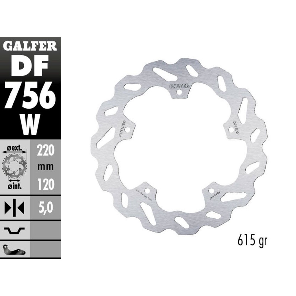 DISCO DURO TRASERO GALFER DF756W BMW HP4 2005-2020 DISCO DURO TRASERO GALFER DF756W BMW HP4 2005-2020