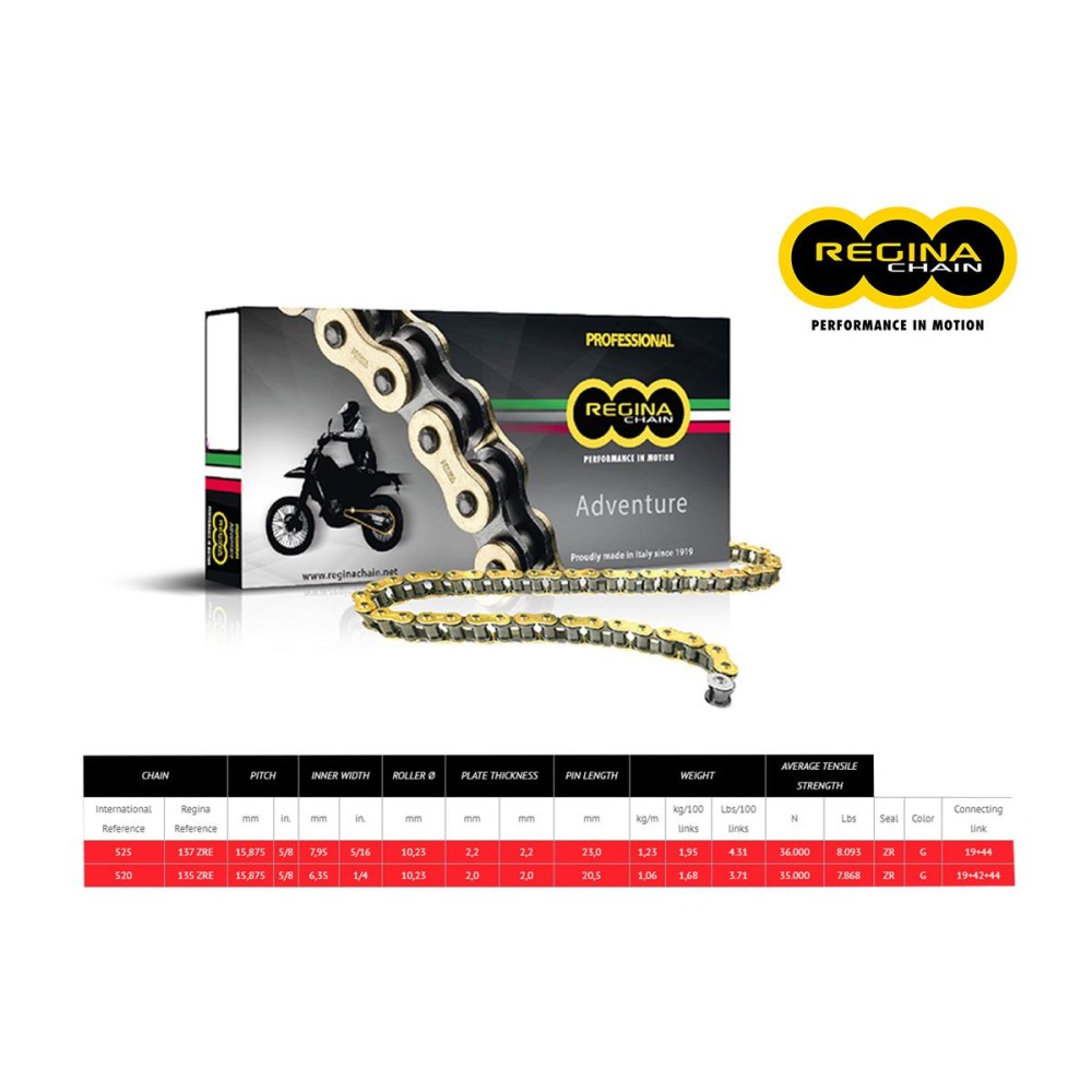 CADENA REGINA 135ZRE PASO 520 KTM MX 500 85-92 CADENA REGINA 135ZRE PASO 520 KTM MX 500 85-92