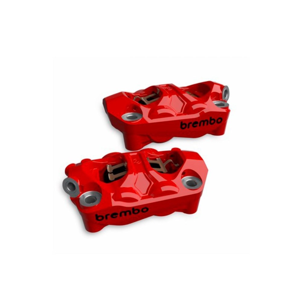 PAR DE PINZAS RADIAL DELANTERAS HYPURE ROJAS 100 MM BREMBO RACING DUCATI PANIGALE V4 / S PAR DE PINZAS RADIAL DELANTERAS HYPURE ROJAS 100 MM BREMBO RACING DUCATI PANIGALE V4 / S