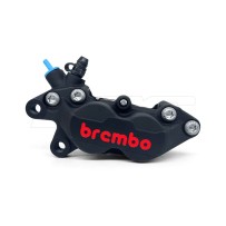 PINZA DE FRENO DELANTERA IZQUIERDA NEGRA BREMBO RACING LOGO ROJO P4-40C