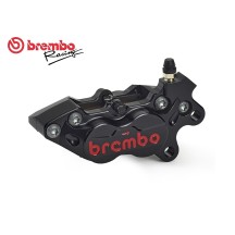 PINZA DE FRENO AXIAL DELANTERA DERECHA NEGRA ROJA LOGO BREMBO RACING CNC P4-40RR
