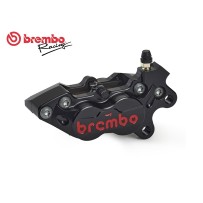 PINZA DE FRENO AXIAL DELANTERA DERECHA NEGRA ROJA LOGO BREMBO RACING CNC P4-40RR