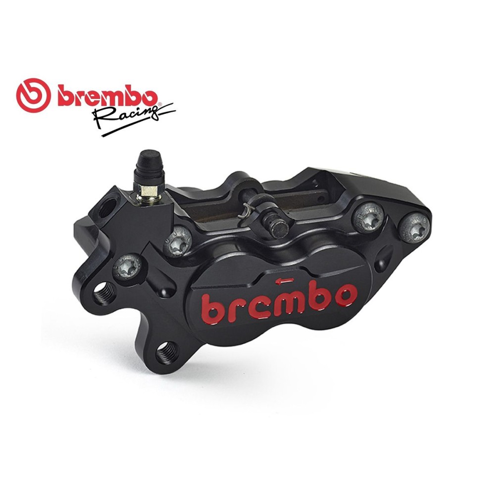 PINZA DE FRENO AXIAL DELANTERA IZQUIERDA NEGRA LOGO ROJO BREMBO RACING CNC P4-40RR