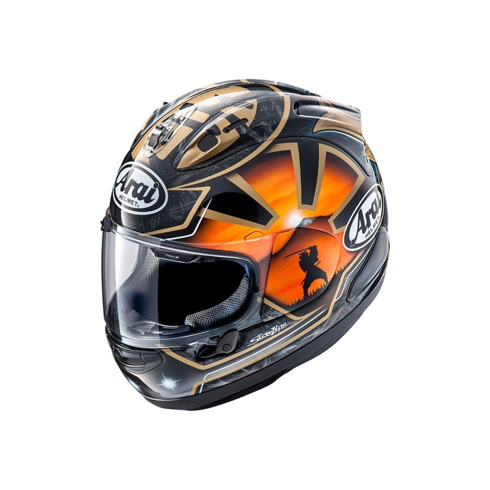 CASCO COMPLETO ARAI RX-7 V EVO PEDROSA GOLD SPIRIT CASCO COMPLETO ARAI RX-7 V EVO PEDROSA GOLD SPIRIT