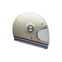 CASCO INTEGRAL BELL BULLITT RAYAS BLANCO ROJO AZUL BRILLO