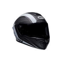 CASCO INTEGRAL BELL RACE STAR FLEX DLX TANTRUM 2 NEGRO BLANCO BRILLO Y MATE