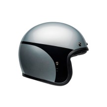 CASCO JET BELL CUSTOM 500 2024 PLATA/NEGRO BRILLANTE CHASIS ECE 06