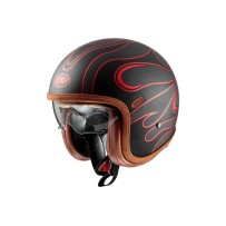 CASCO JET PREMIER VINTAGE PLATINUM EDITION CARBON FR ROJO CROMADO ECE 22-06
