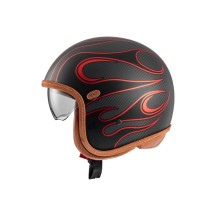 CASCO JET PREMIER VINTAGE PLATINUM EDITION CARBON FR ROJO CROMADO ECE 22-06