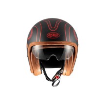 CASCO JET PREMIER VINTAGE PLATINUM EDITION CARBON FR ROJO CROMADO ECE 22-06