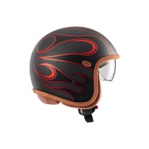 CASCO JET PREMIER VINTAGE PLATINUM EDITION CARBON FR ROJO CROMADO ECE 22-06