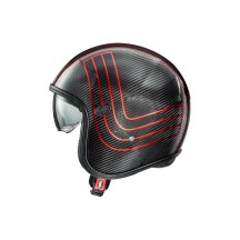 CASCO JET PREMIER VINTAGE PLATINUM EDITION CARBON EX ROJO CROMADO ECE 22-06