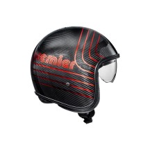 CASCO JET PREMIER VINTAGE PLATINUM EDITION CARBON EX ROJO CROMADO ECE 22-06