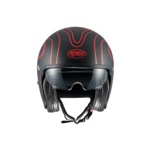 CASCO JET PREMIER VINTAGE FR ROJO CROMADO BM ECE 22-06