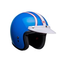 CASCO JET BELL CUSTOM 500 SIX DAY STEVE MCQUEEN AZUL / BLANCO