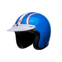 CASCO JET BELL CUSTOM 500 SIX DAY STEVE MCQUEEN AZUL / BLANCO