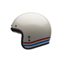 CASCO JET BELL CUSTOM 500 RAYAS BLANCO PERLA ECE 06