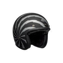 CASCO JET BELL CUSTOM 500 VERTIGO NERO ARGENTO OPACO