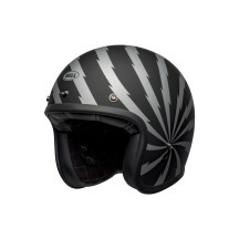 CASCO JET BELL CUSTOM 500 VERTIGO NERO ARGENTO OPACO