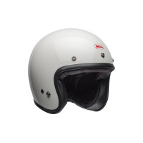 CASCO JET BELL CUSTOM 500 VINTAGE BLANCO BRILLO ECE 06