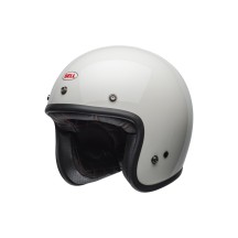 CASCO JET BELL CUSTOM 500 VINTAGE BLANCO BRILLO ECE 06