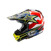 CASCO OFF ROAD ARAI MX-V EVO STARS & STRIPE AMARILLO FLUOR 22-06