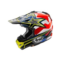 CASCO OFF ROAD ARAI MX-V EVO STARS & STRIPE AMARILLO FLUOR 22-06