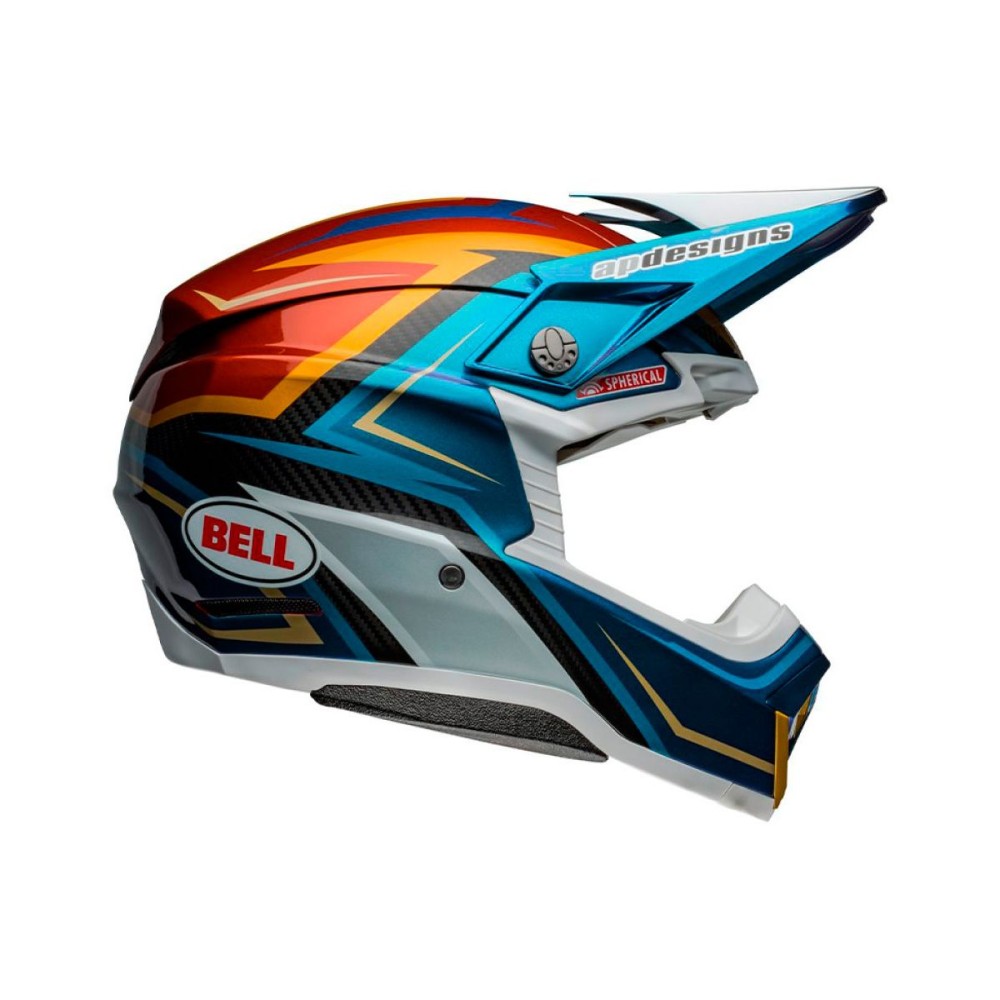 CASCO OFF ROAD BELL MOTO-10 ESFÉRICO 2024 TOMAC BLANCO / ORO ECE 06