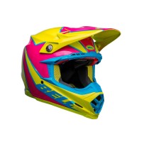 CASCO OFF ROAD BELL MOTO-9S FLEX SPRITE AMARILLO Y MAGENTA