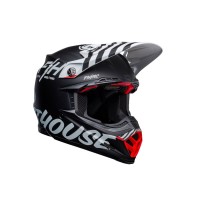CASCO OFF ROAD BELL MOTO-9S FLEX FASTHOUSE NEGRO MATE Y BLANCO MATE