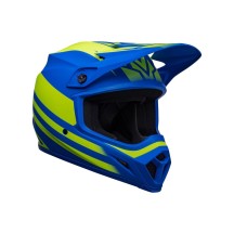 CASCO OFF ROAD BELL MX-9 MIPS DISRUPT AZUL Y AMARILLO FLUOR MATE